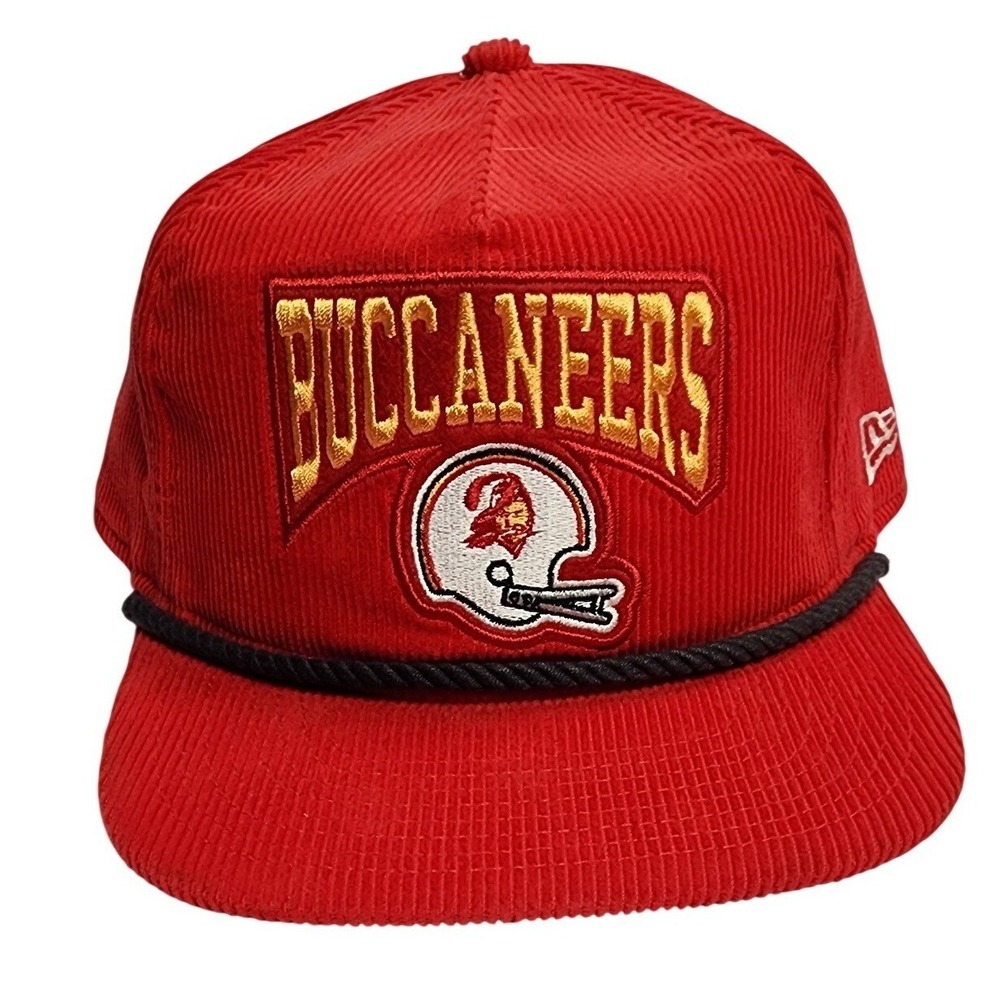 New Era Tampa Bay Buccaneers Red Corduroy Snapback‎ Hat NFL Rope Cap One Size
